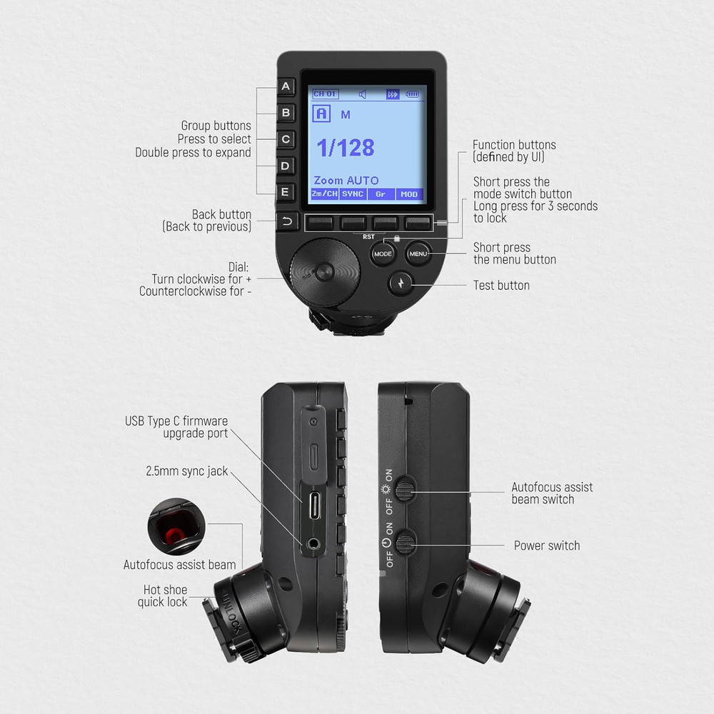 NEEWER QPRO-S TTL Wireless Flash Trigger Compatible with Sony 1/8000S HSS Large