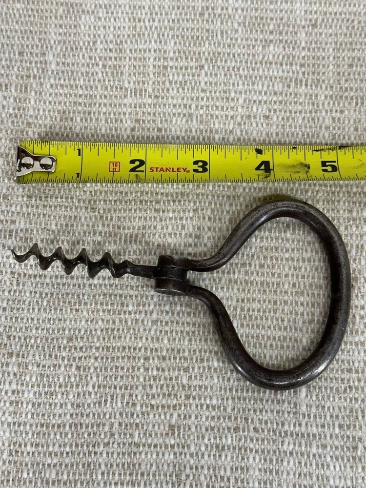 Antique Folding Corkscrew Iron Wine Bottle Opener Rustic Tool 032