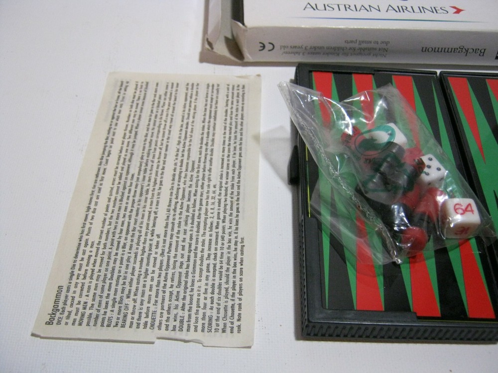 Australian Airlines Magnetic Backgammon Game Set
