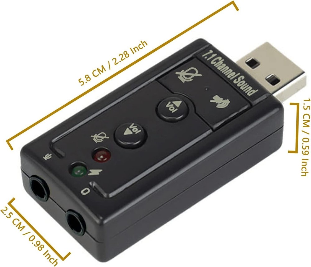 7.1 Channel USB External Sound Card Audio Adapter