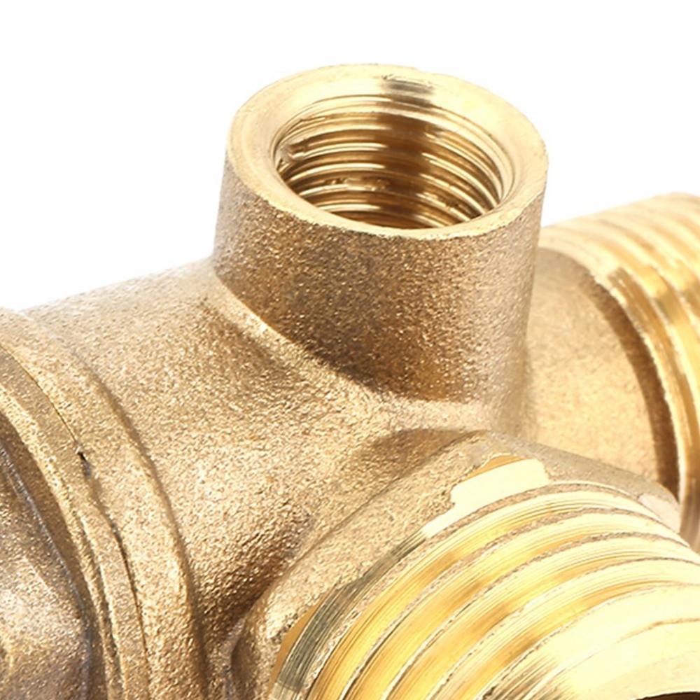 Air Compressor Check Valve, 3-Way Brass Male Threaded Air Compressor Check Va...