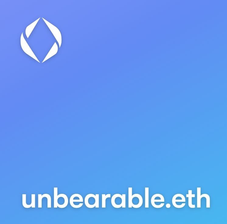 Unbearable.eth Etherium Domain Name on OpenSea