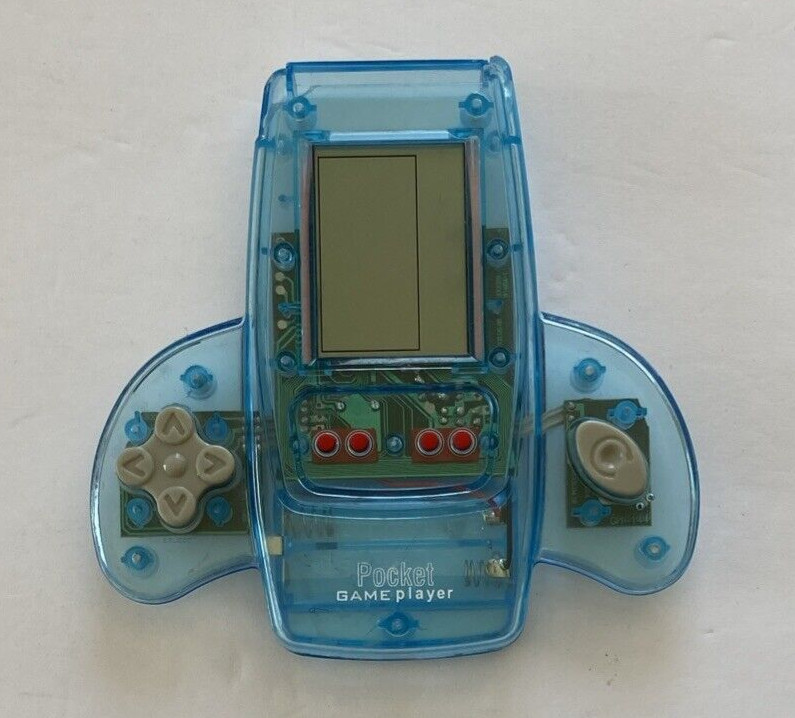 Pocket Game Player Handheld Game Clear Blue Plastic