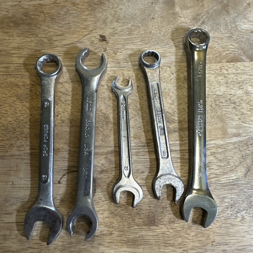 Lot Of 5 Combination Open -end Wrenches