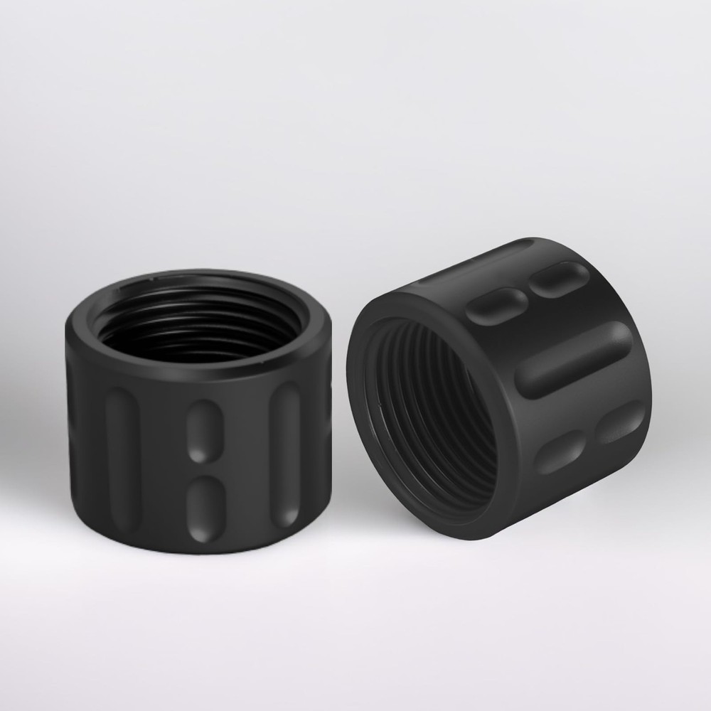 BZGREEN 2 Pack Thread Protector for 1/2 * 28 .22LR, .357- Aluminum, Black