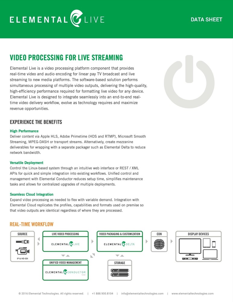 Elemental Live 280AE (Elemental L281AE) Live Video Streaming Encoder