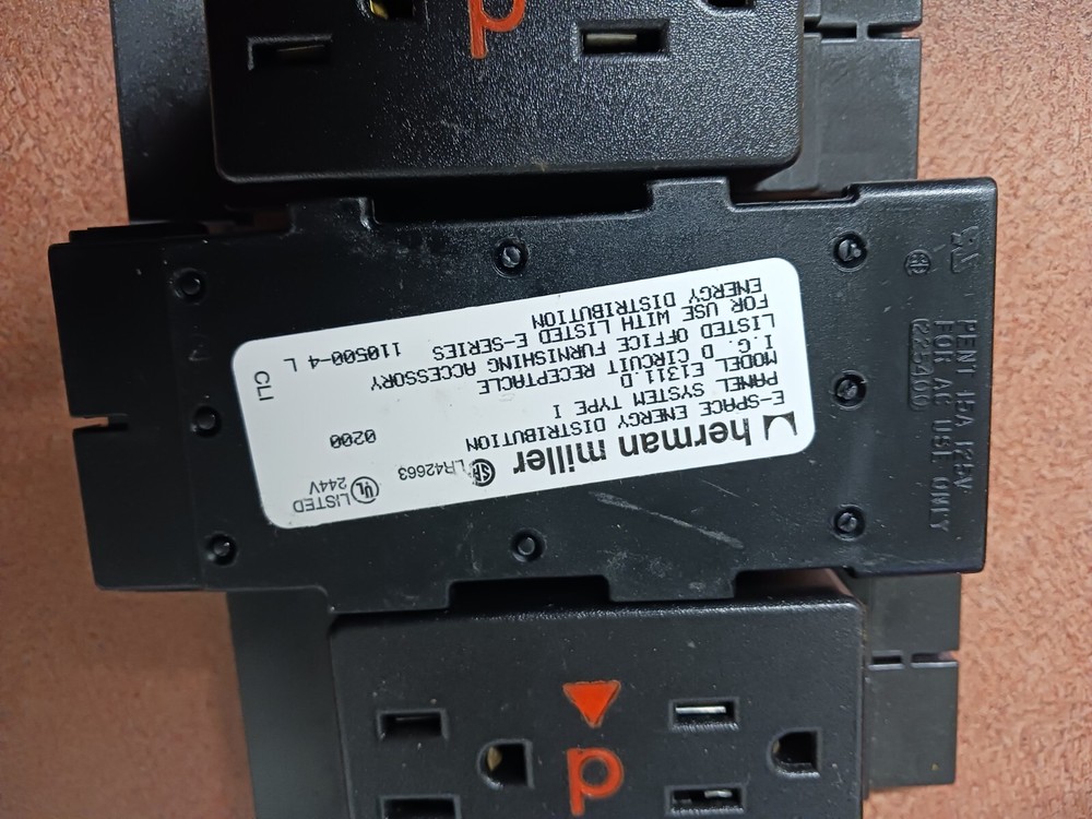 3X - HERMAN MILLER E-Space Receptacles, E1311.A, E1311.B, E1311.C, E1311.D BLACK