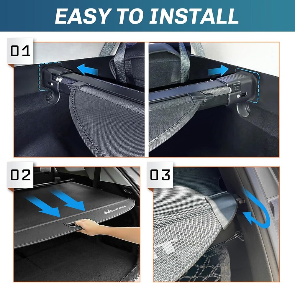 Nilight Trunk Cargo Cover for Ford Bronco Accessories 1 Pack