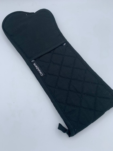 Crate & Barrel Black Silicone Grip Double Oven Mitt 313652