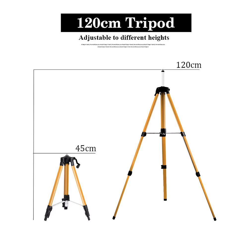 1.2/1.5M Laser Level Tripod Adjustable Height Metal Bracket with 5/8" Adapter An