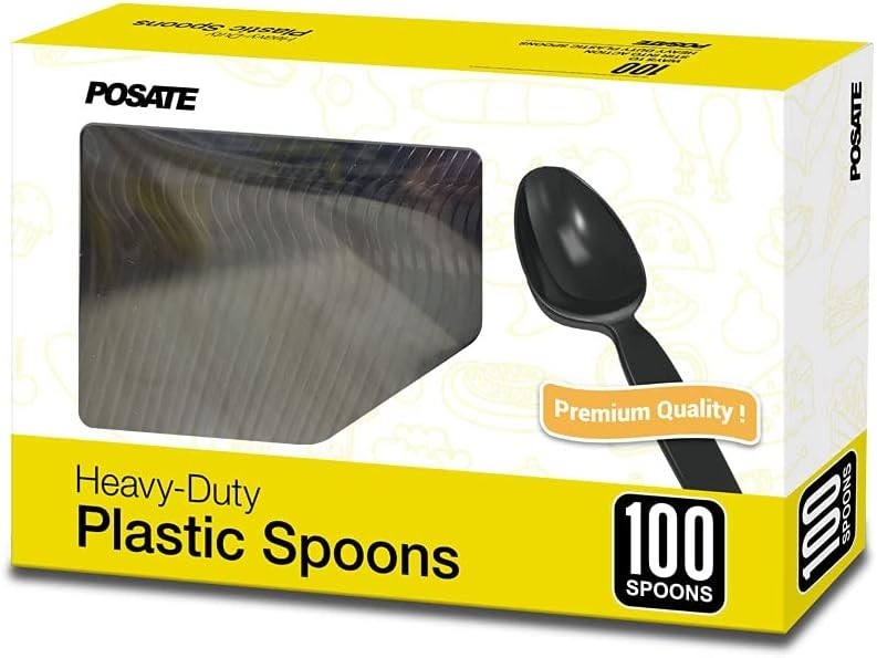 Heavyweight Plastic Spoons Clear 100 Count