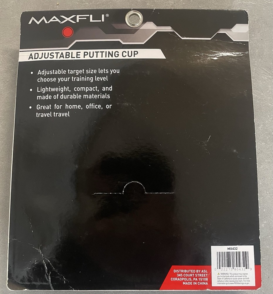Maxfli Adjustable Putting Cup NWOT Practice Your Putting game Anytime-Anywhere