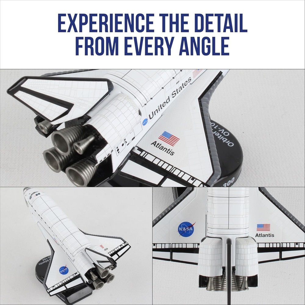 Authentic NASA Orbiter Space Shuttle Atlantis Model with Display Stand - 1:300