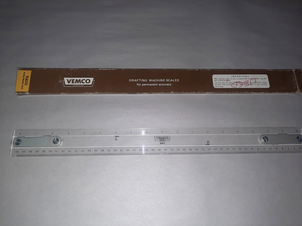 Vemco 9P7-18 Plastic Drafting Scale, 1:5 50, 1:1 10