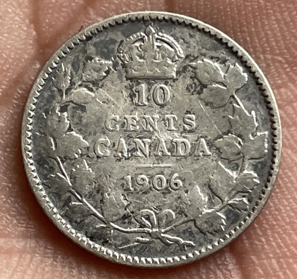CANADA 1906 10 CENTS SILVER VERY NICE CONDITION G