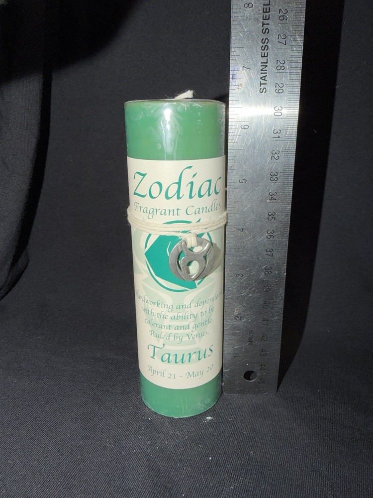 Taurus Zodiac Candle w Pendant
