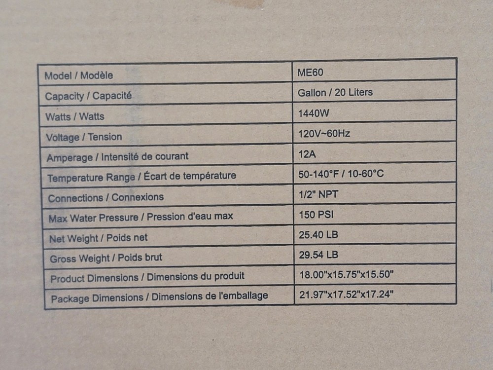 CAMPLUX 6 Gal. Plug In Water Heater Electric EUC READ