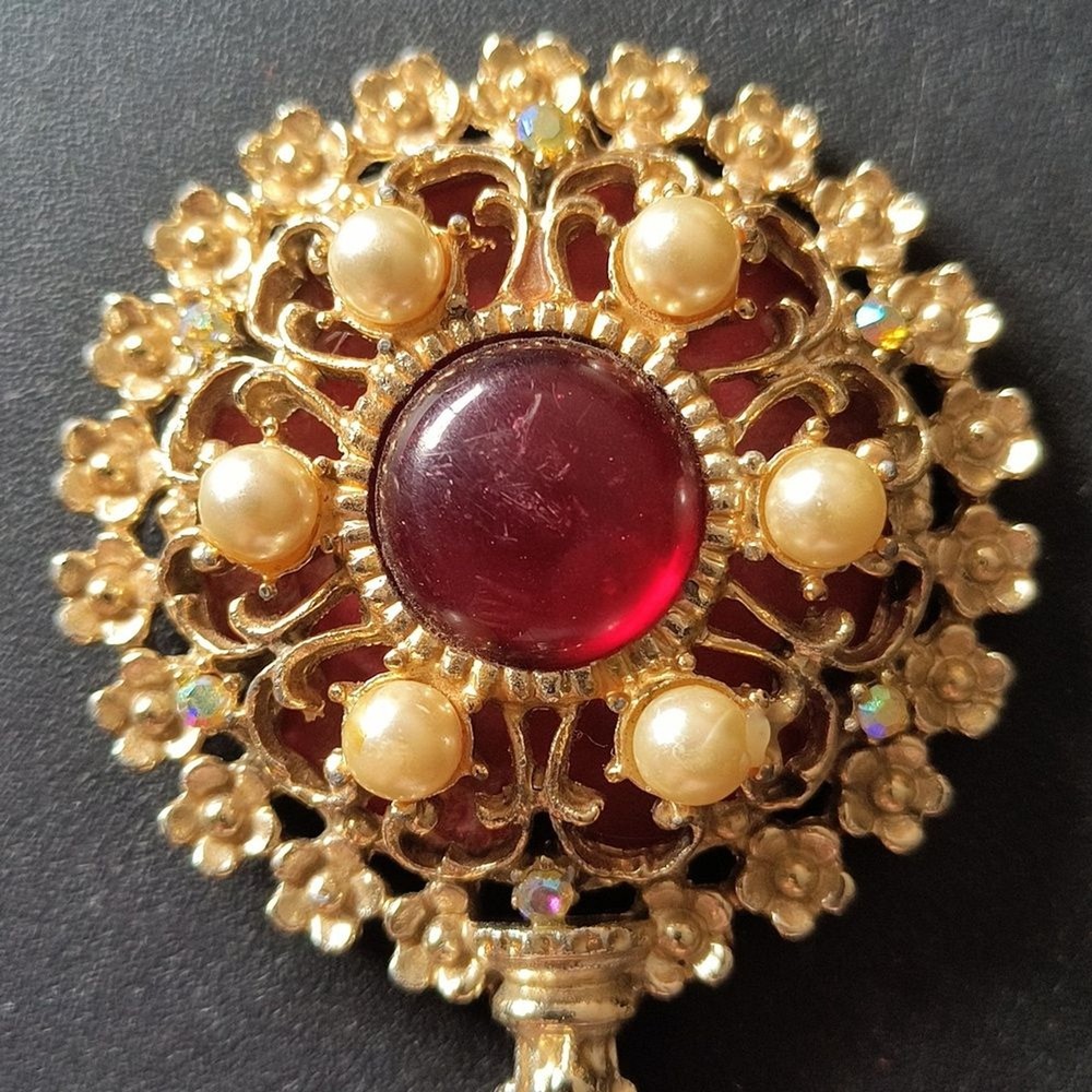 Vintage Sam Fink Hand Mirror