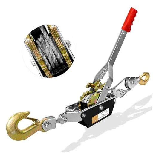 Come Along Winch Heavy Duty, 2T 2 Gears Come Along Pulling Tool, Cable Winch