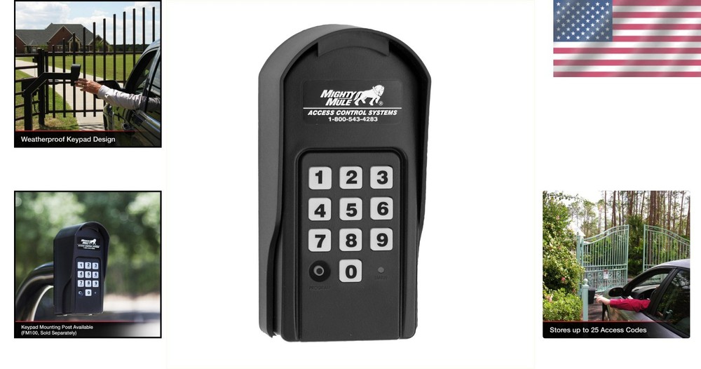 Easy Install Wireless Digital Keypad with 25 Code Capacity - Slim Design