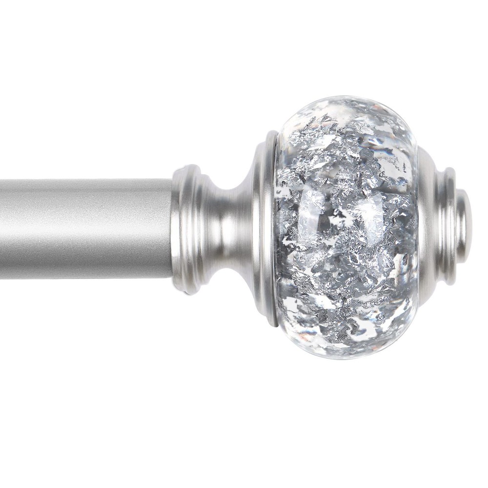 Adjustable Curtain Rod 32-58 Inches, Splicing Window Rod, Silver