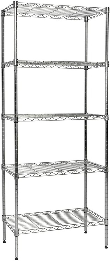 Chrome 5-Shelf Wire Shelving 24"X14"X60" (Chrome)