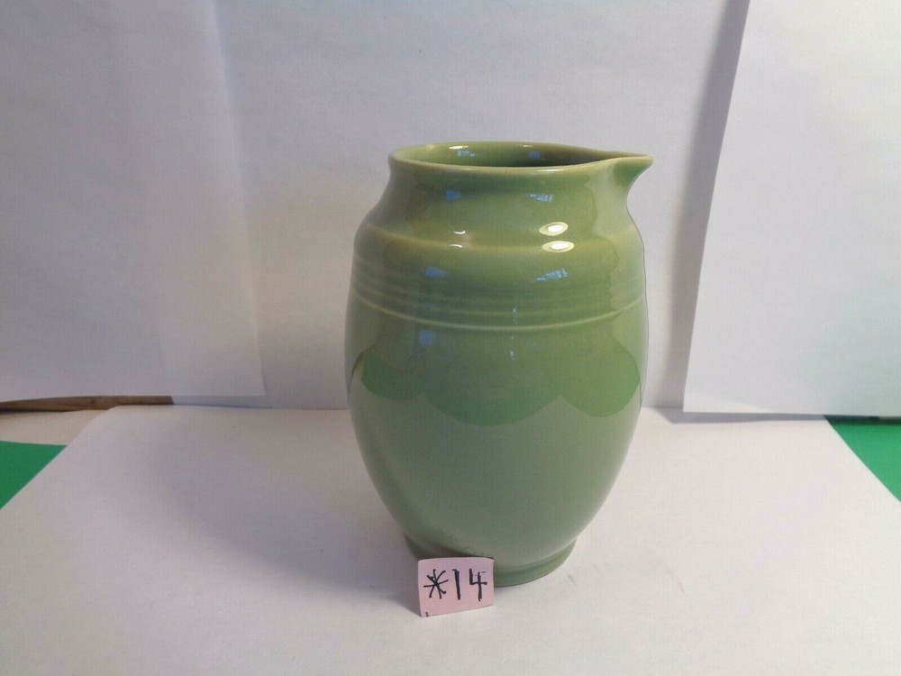 Dansk 4 3/8" Green Celadon Creamer, Maple Leaf Mark (Used/EUC)