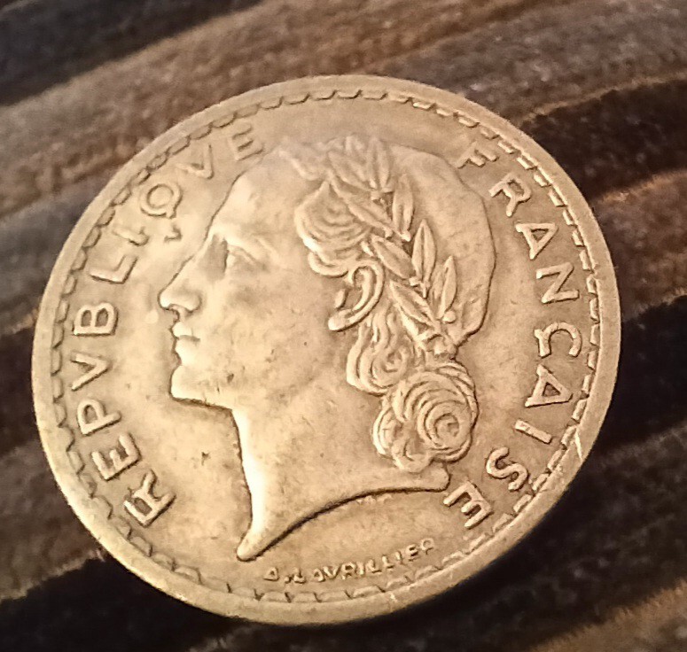5 FRENCH FRANCS 1945