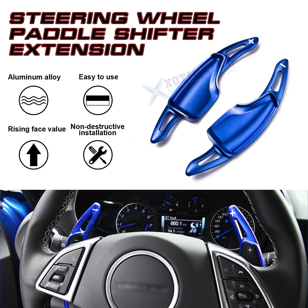 Black/Red Paddle Shift Steering Wheel Shift Extension For Chevy Camaro Corvette
