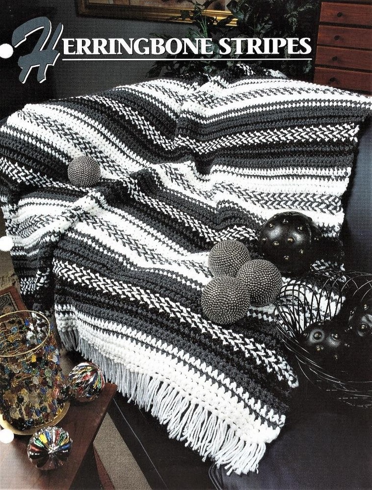 Herringbone Stripes  Annie's Attic Crochet Afghan Pattern Page
