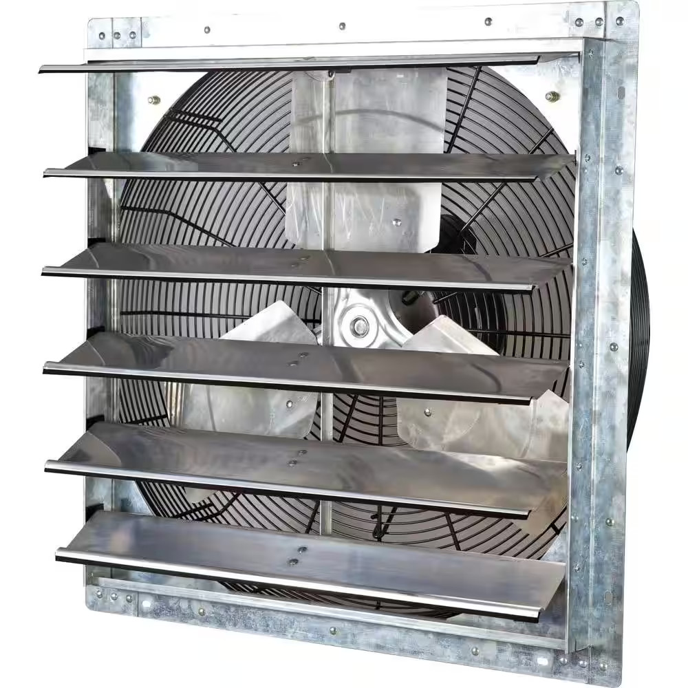 4244 CFM Silver Electric Powered Gable Mount Shutter Fan/Vent