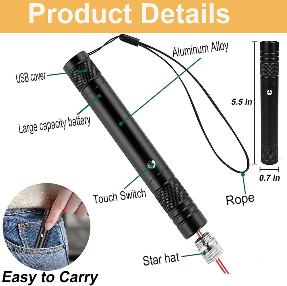 Laser High Power Pointer, Red Laser Pointer Indicator Light, Long Range Laser Po