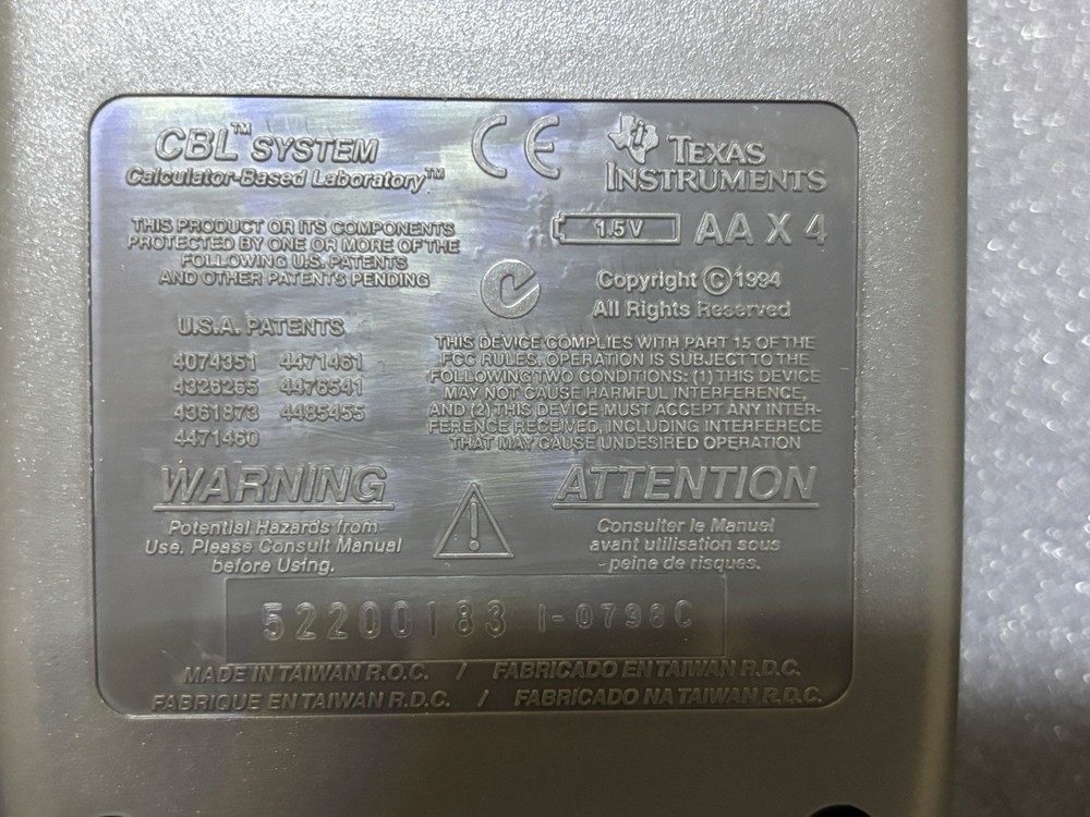 Texas Instruments CBL System Calculator-Based Laboratory Data Collector Tested 1