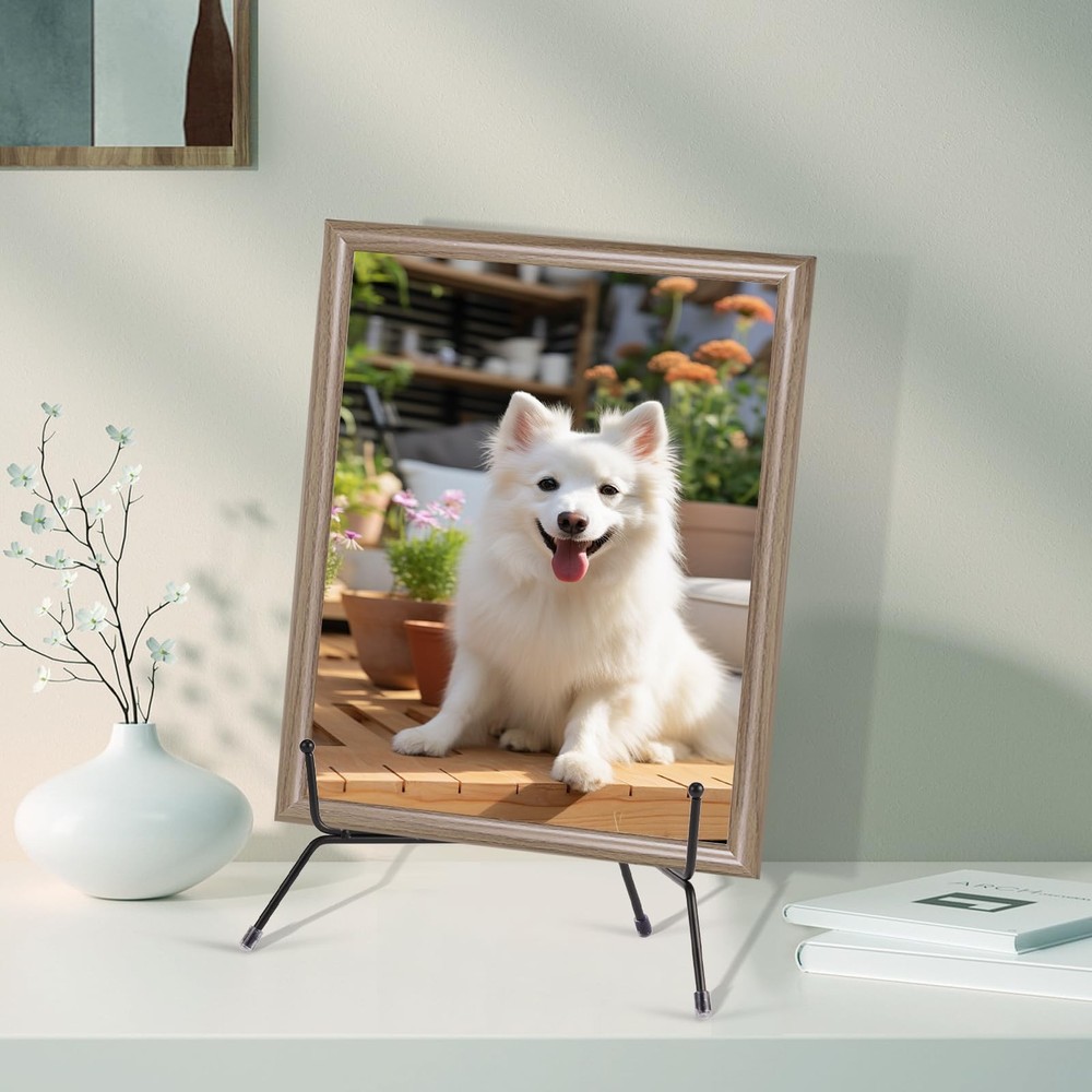 Jinzory 2 Pack 12 Inch Black Iron Plate Display Stands for Frames,