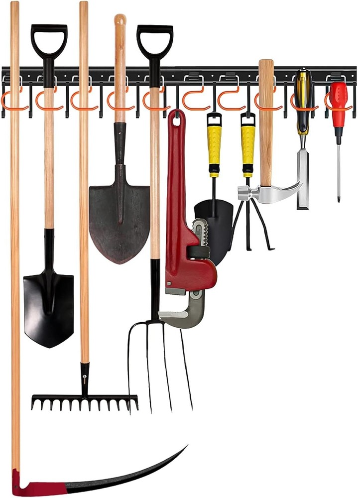 Adjustable 34'' Metal Tool Organizer - Effortless Wall-Mount Storage Solution