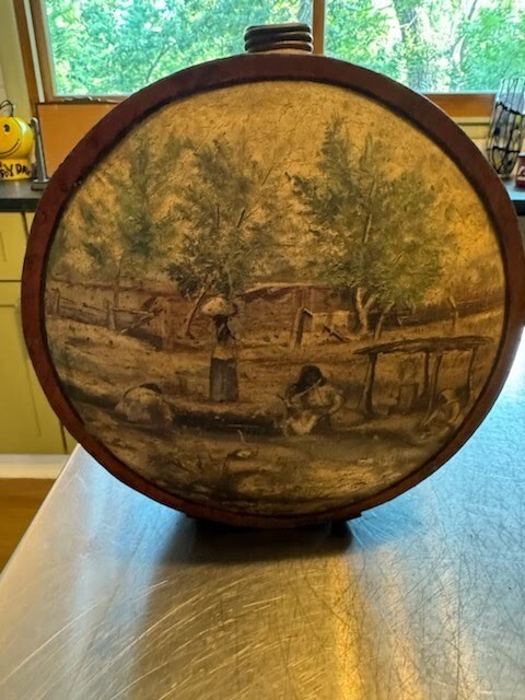 Hand Painted Old Canteen 9"