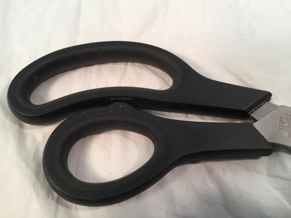 Stainless Steel Shears Curved Black Handle
