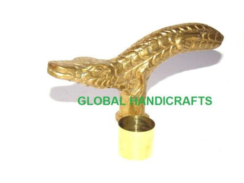 Crocodile Solid brass look only head handle best designer cane handmade gift