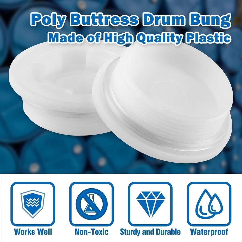 6pcs 2.32'' / 59mm Barrel Bung Cap, Plastic Hole Caps Poly Buttress Drum Plug...