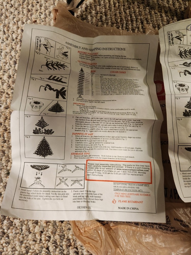 Artificial Prelit Christmas Tree WORKS