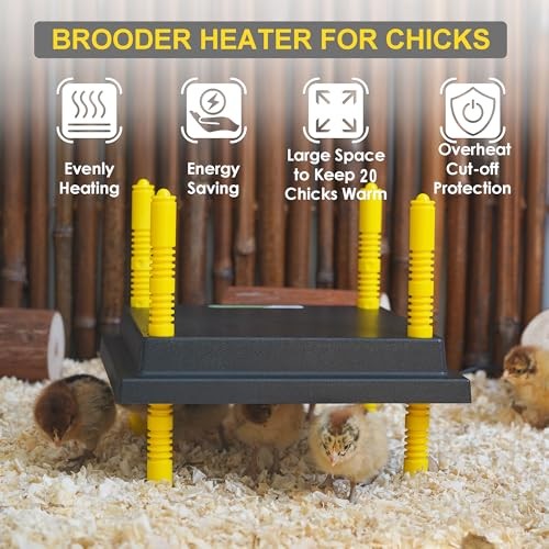 Eggluuz Chick Brooder Heating Plate, 12" x 12" Brooder Heater for Chicks with