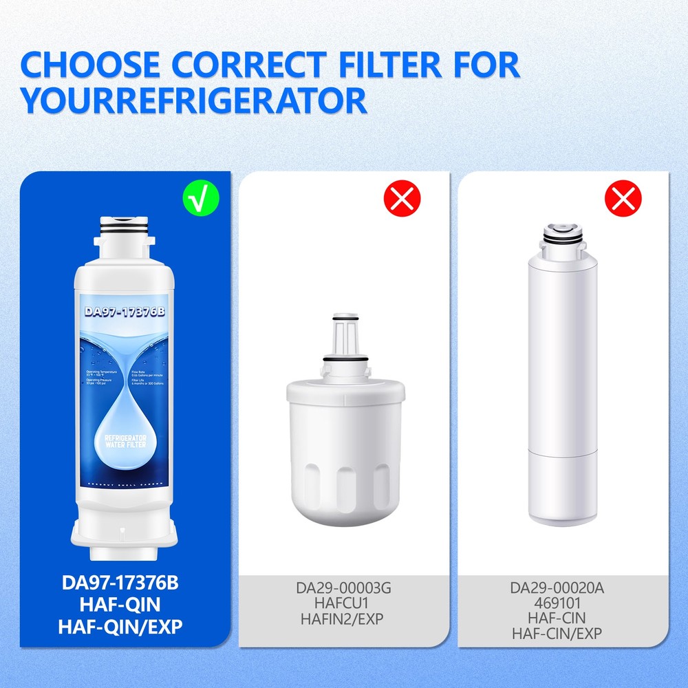4 Pack For Samsung DA97-17376B HAF-QIN/EXP Refrigerator Water Filter Replacement