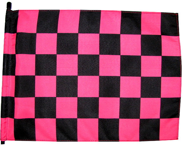 NEW 2 pk. Pink/Black Checker Replacement Flag