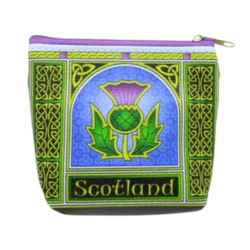 Celtic Window Scottish Thistle Coin Purse