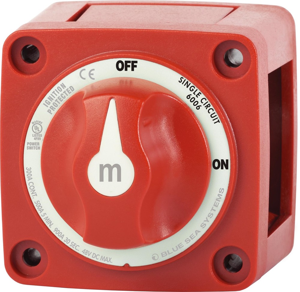 Red Battery Switch with Electronic Control Multiple Mounting Options for Mari...
