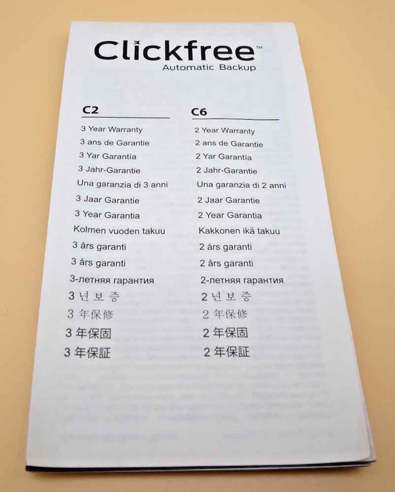 Clickfree C6 Automatic Backup Portable USB Hard Drive 500GB For PC Computer