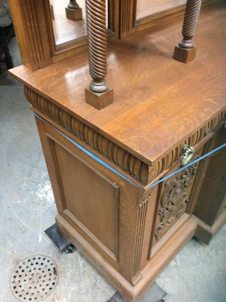 CARVED OAK SIDEBOARD, R.J. HORNER