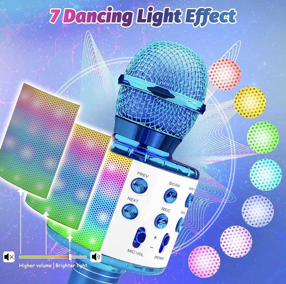 icnice wireless bluetooth karaoke microphone 2 pack 5-in-1, portable handheld