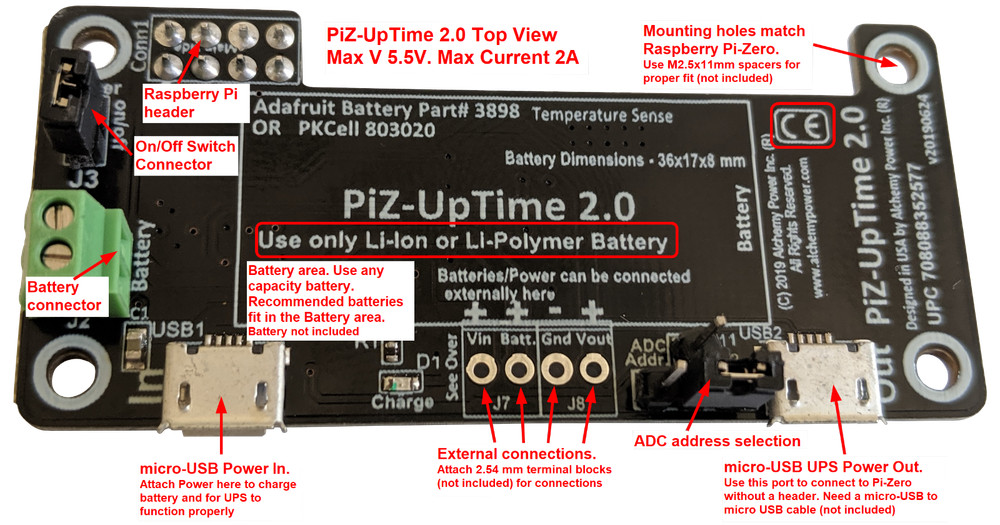 PI-Zero-UpTime 2.0: A UPS for Pi-Zero and other Raspberry Pi / SBC IoT