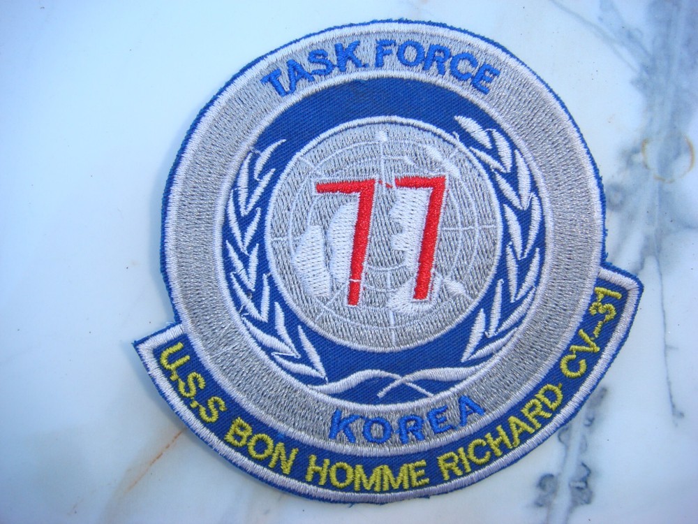 USS NAVY BONHOMME RICHARD 77 TASK FORCE CV-31 KOREAWAR PATCH
